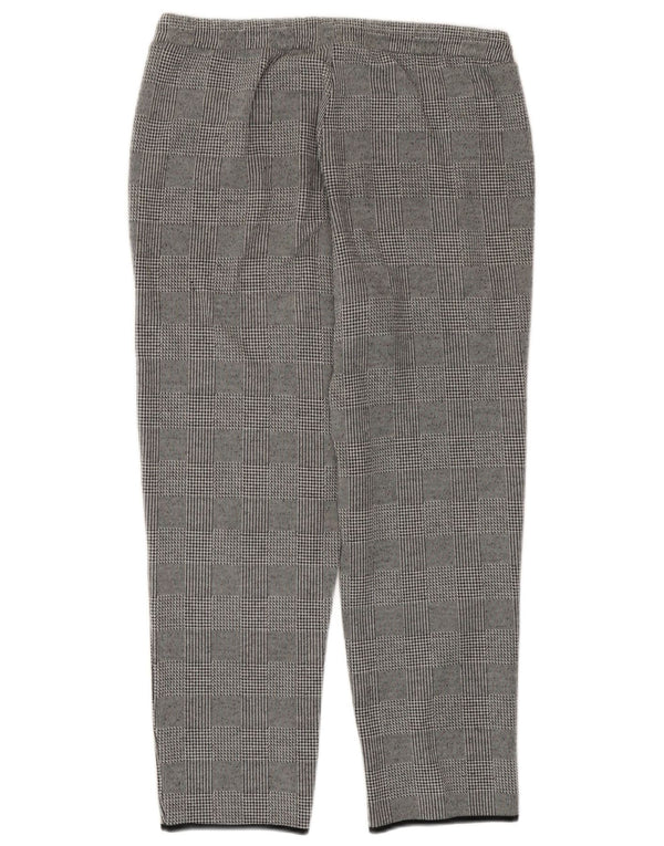 Zara Mujer Crop Chándal Pantalones UK 42 Medium Grey Houndstooth