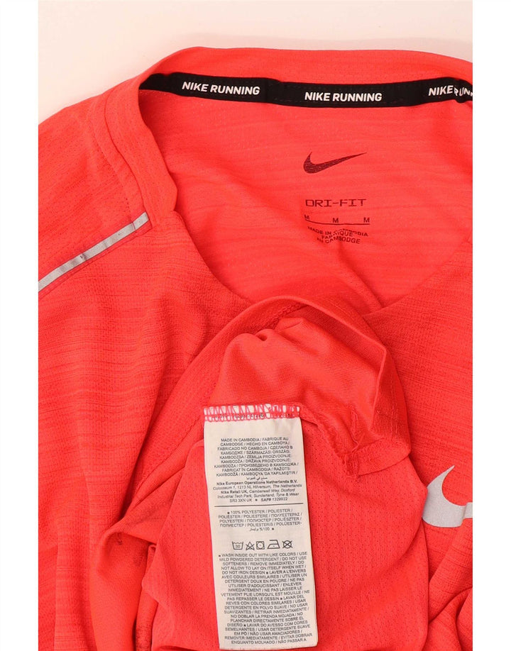Camiseta Nike Dri Fit para hombre Top poliéster a rayas rojas medianas
