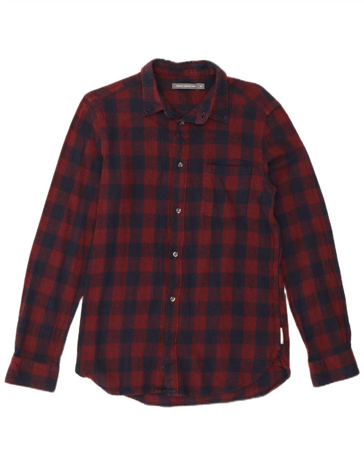 Camisa de franela para hombre de French Connection de algodón a cuadros en color burdeos medio