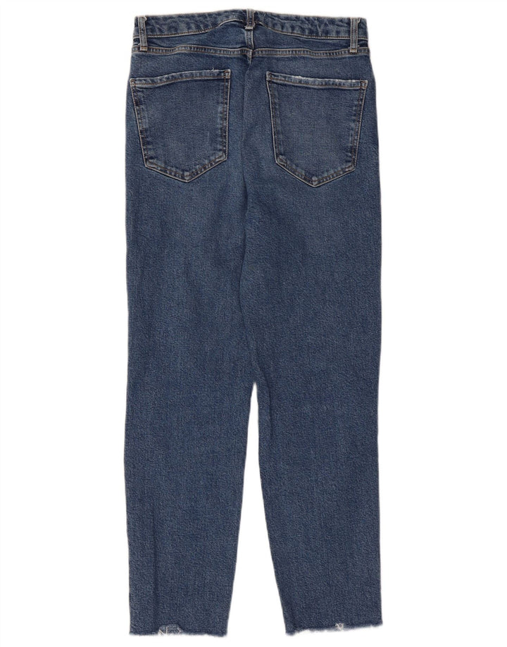 ZARA Mujer Vaqueros Slim Desgastados EU 40 Medium W30 L26 Azul
