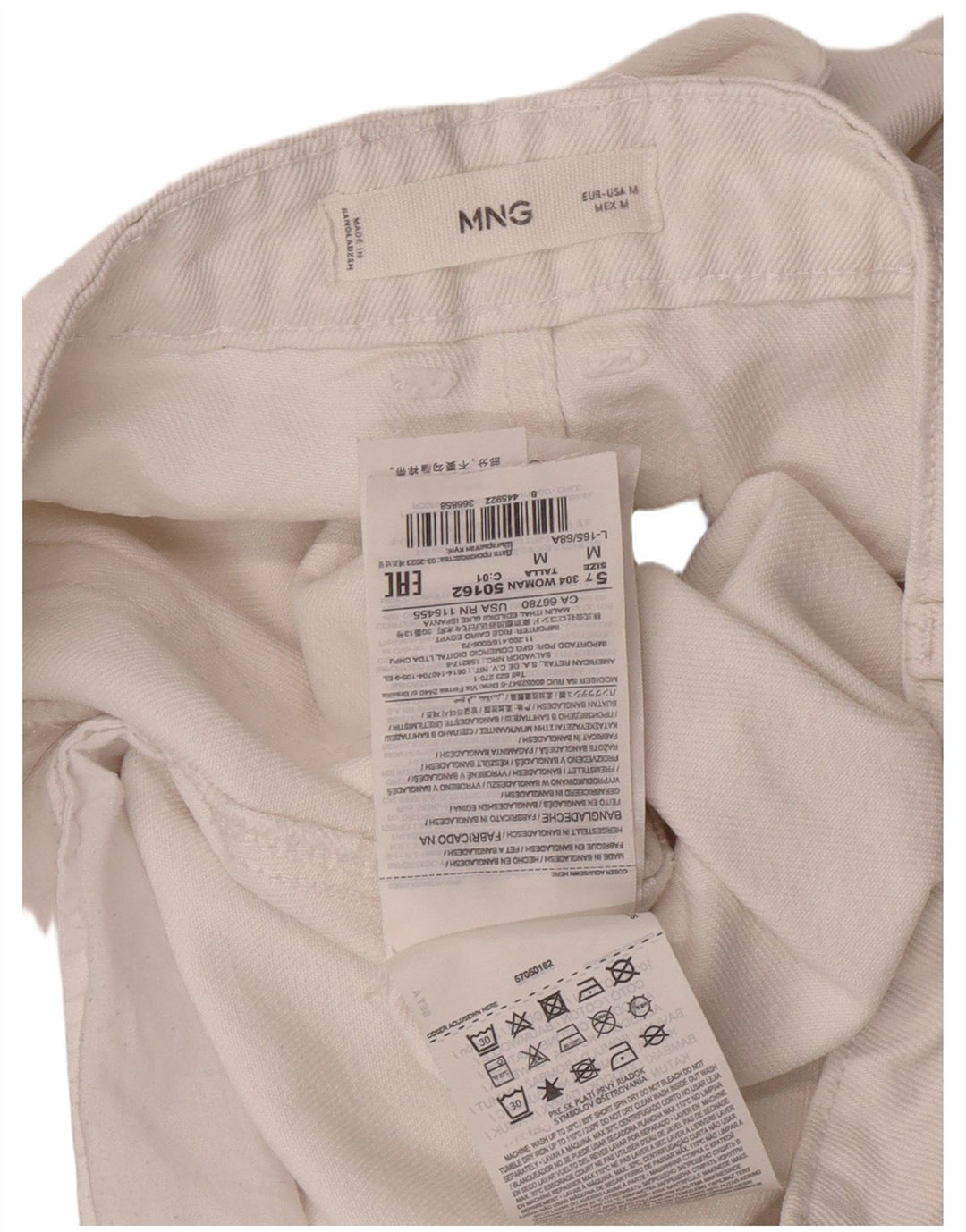 Mango Mujer Falda Vaquera Mediana W30 Algodón Blanco