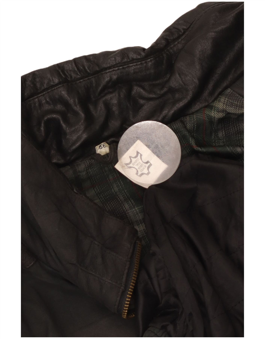 Chaqueta de cuero vintage para hombre EU 56 3XL cuero negro