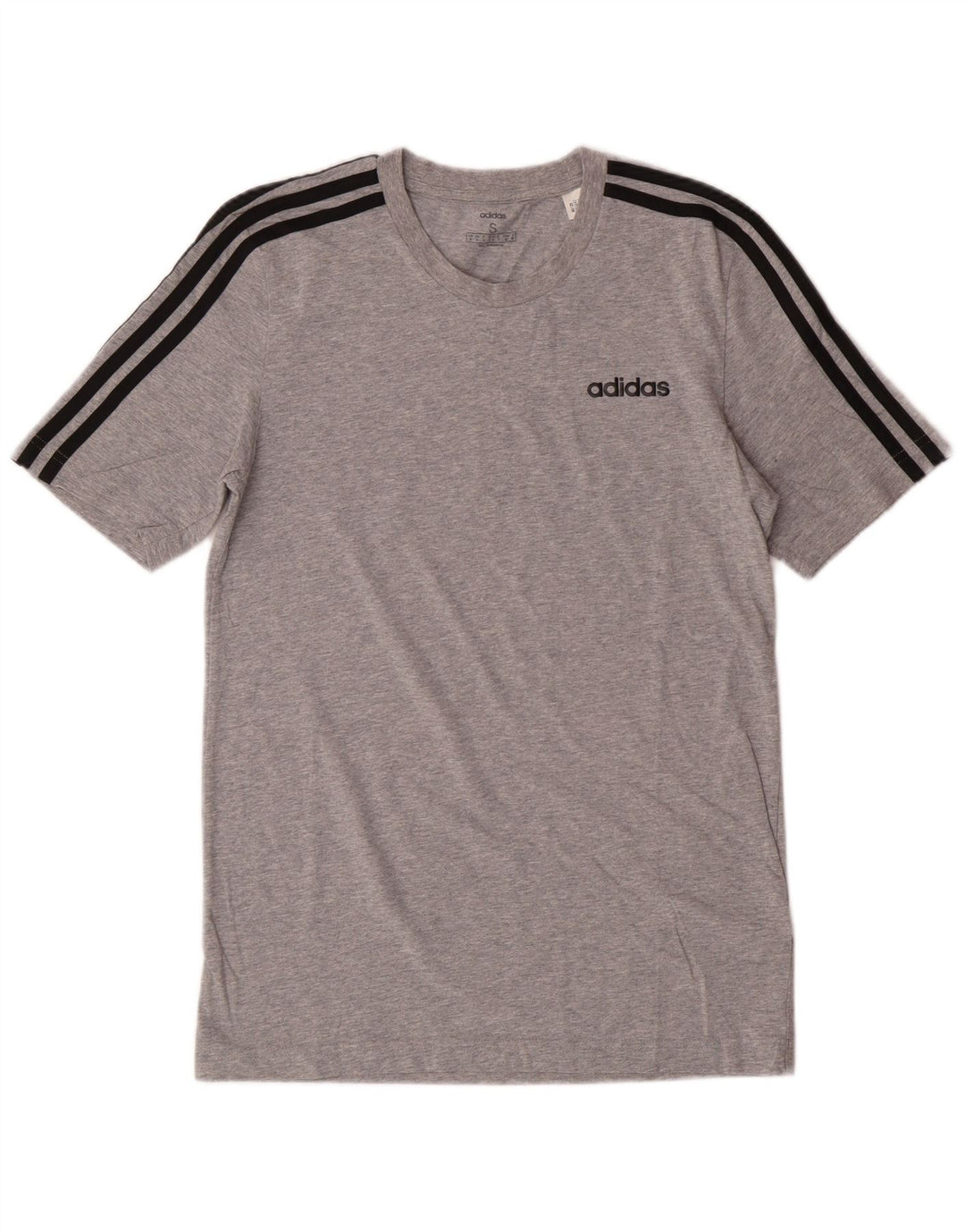 Adidas - Camiseta gráfica para hombre, talla pequeña, algodón gris