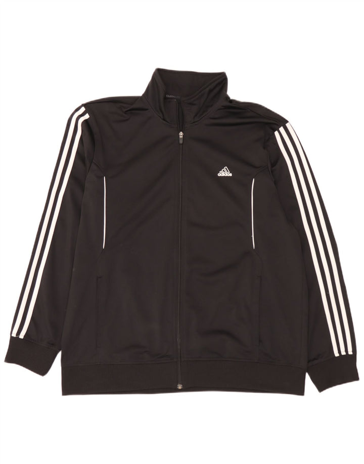Adidas Hombre Climalite Chándal Top Chaqueta XL Negro Poliéster