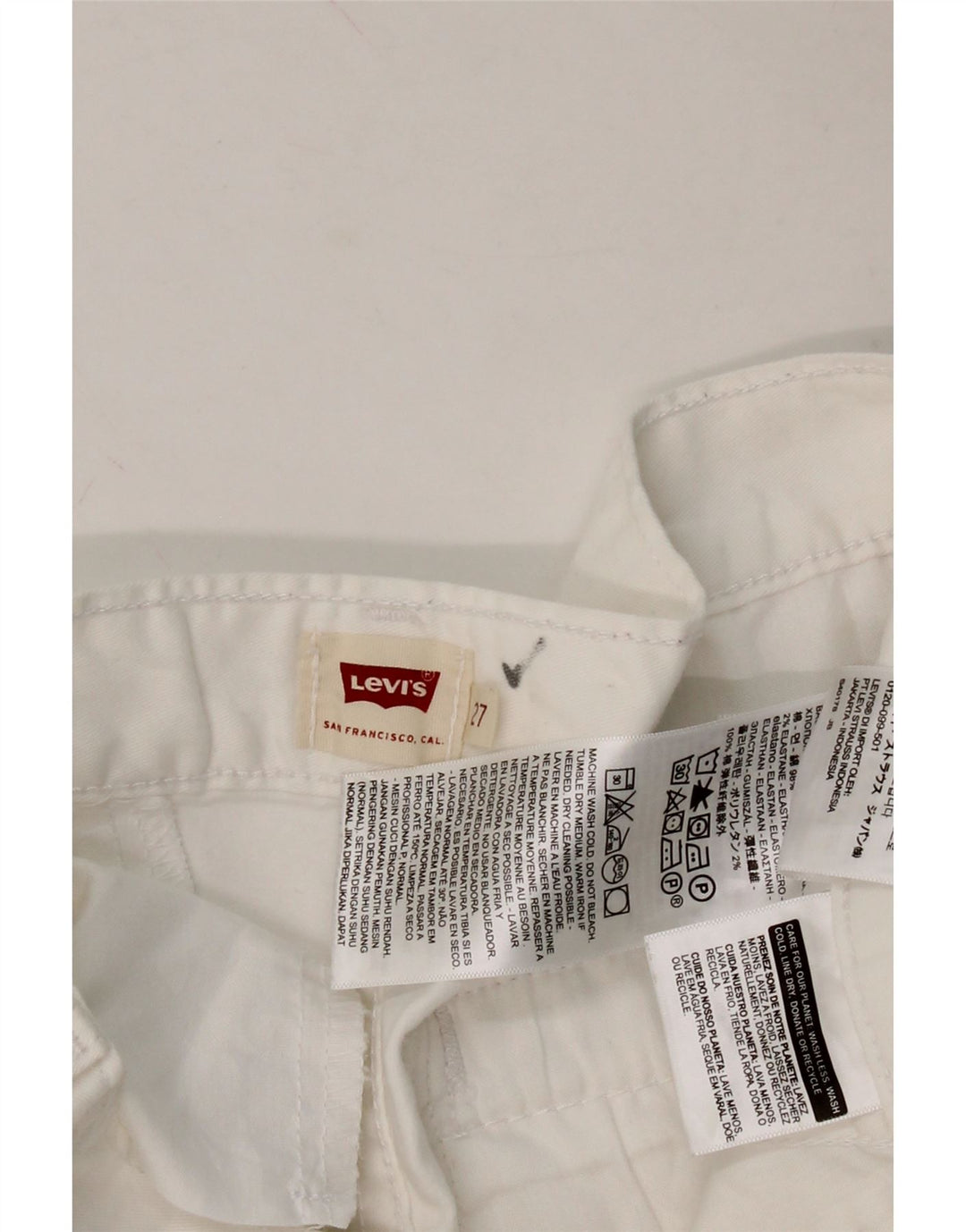 LEVI'S Womens Chino Shorts W27 Small White Cotton Vintage Levi's and Second-Hand Levi's from Messina Hembry 