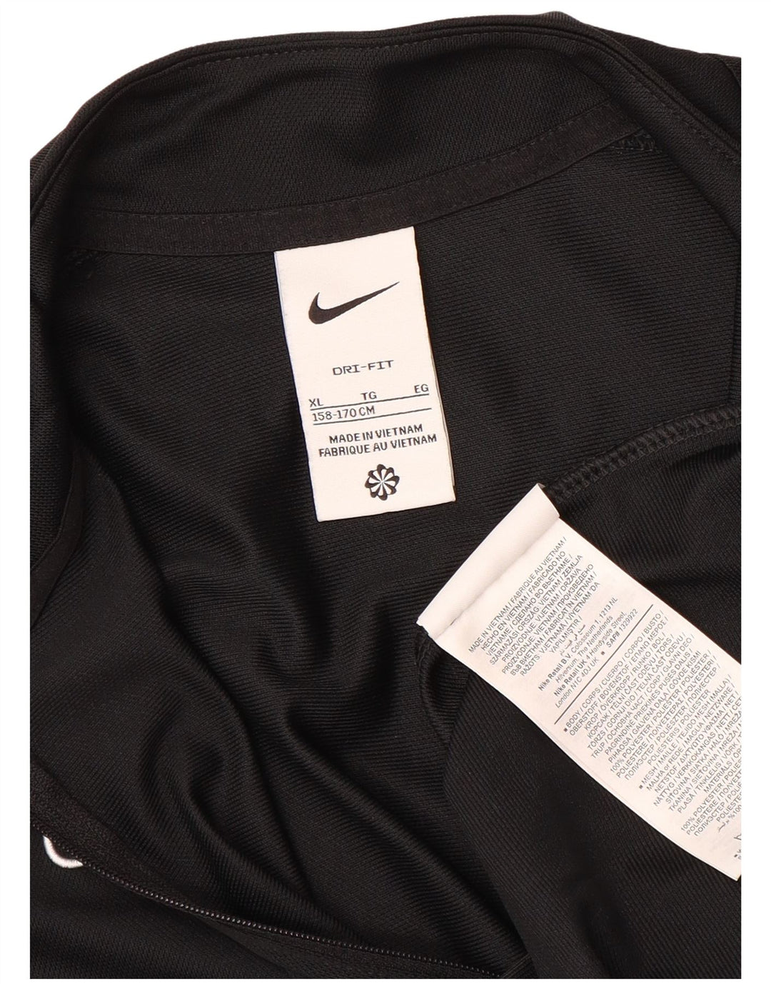 Nike Boys Dri Fit Chándal Top Chaqueta 13-14 años XL Negro Poliéster