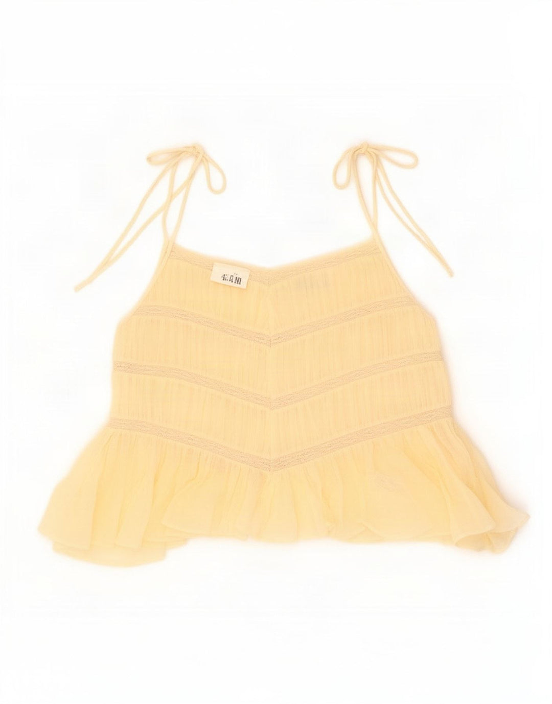 Zara Mujer Cami Top UK 42 Algodón Beige Medio