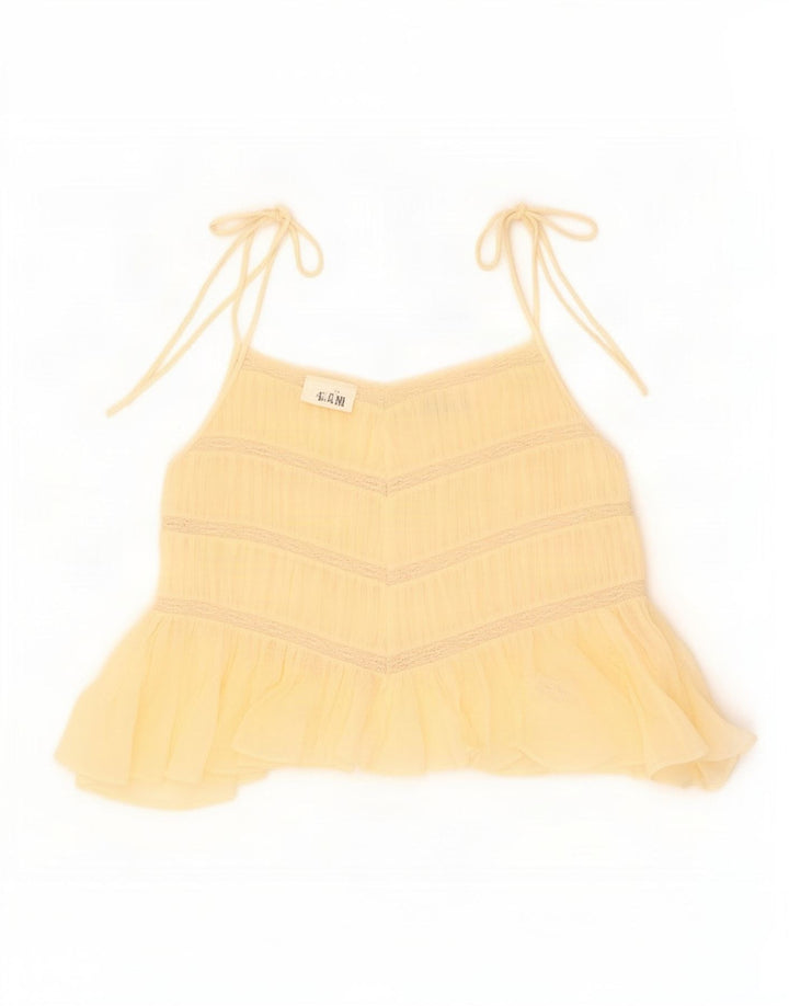 Zara Mujer Cami Top UK 42 Algodón Beige Medio