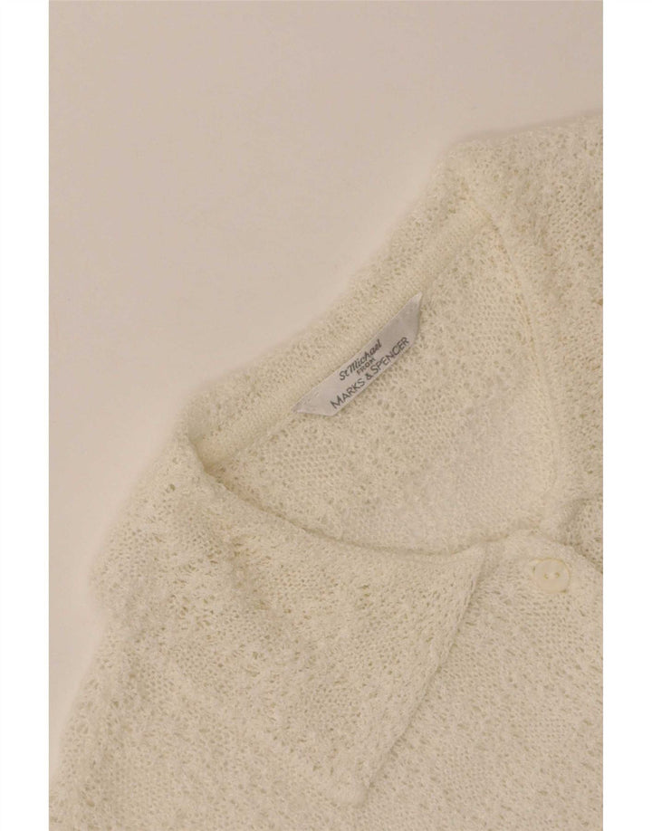 Marks & Spencer Blusa de manga corta para mujer UK 40 Medium Off White