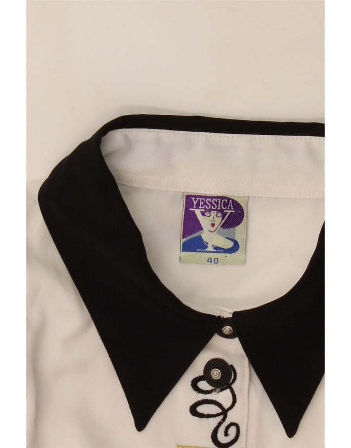Yessica Camisa Gráfica Mujer EU 40 Medio Blanco Poliéster Geométrico