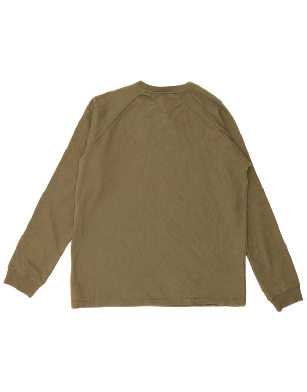 Tommy Hilfiger Top gráfico de manga larga para hombre XL Algodón caqui