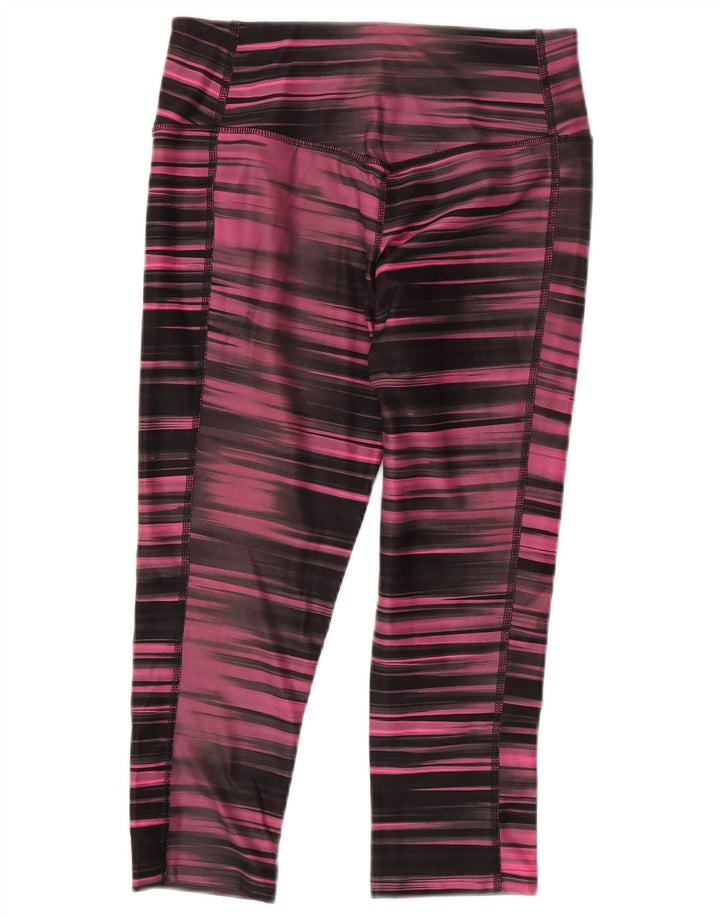 Nike Dri Fit Capri Leggings para mujer UK 8/10 Pequeño poliéster a rayas rosa