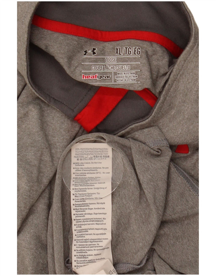 Under Armour Hombre Heat Gear Zip Neck Jersey Chándal Top XL Gris