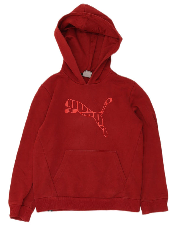 PUMA Sudadera con capucha gráfica para niños 9-10 años Algodón rojo