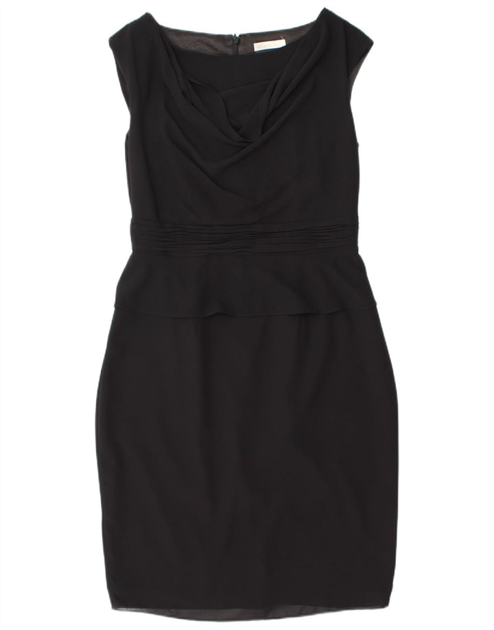 JACQUES VERT Vestido peplum sin mangas para mujer UK 42 Poliéster negro mediano