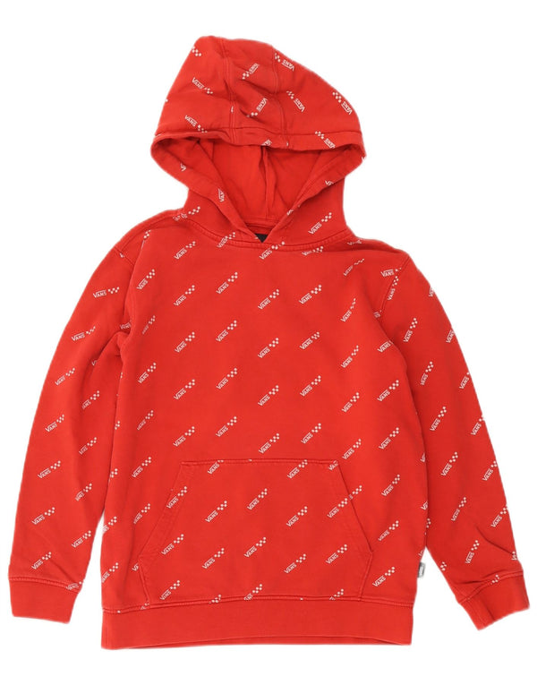Vans - Sudadera con capucha para niño, diseño gráfico, 10-11 años, algodón rojo mediano