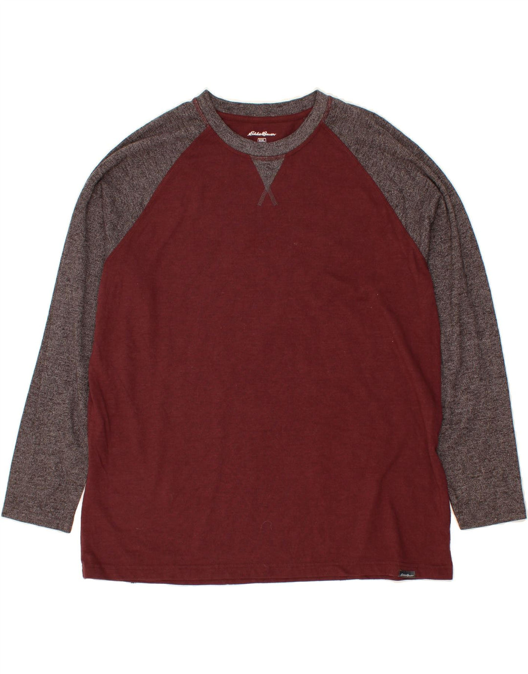 EDDIE BAUER Camiseta para hombre de manga larga 2XL Granate Colorblock Algodón