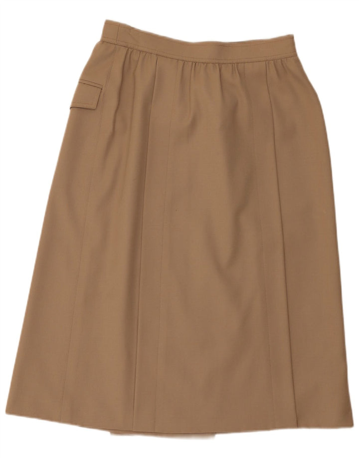 Falda cruzada a media pierna para mujer Escada EU 38 Medium W28 Marrón Lana nueva