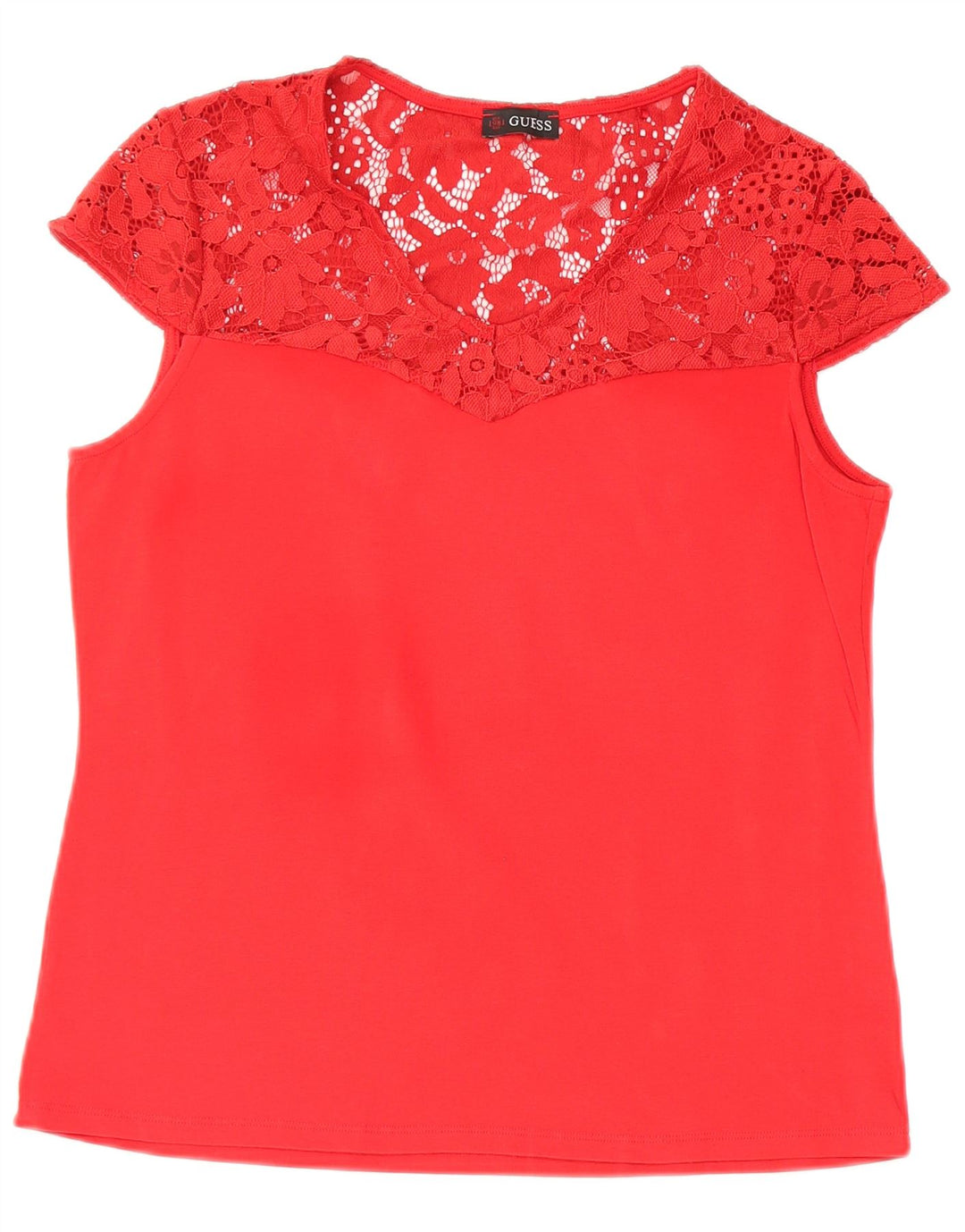 GUESS Blusa para mujer Top UK 12 Medio Rojo Floral