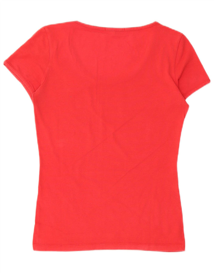 GUESS Camiseta gráfica para mujer Top UK 12 Medium Red Cotton