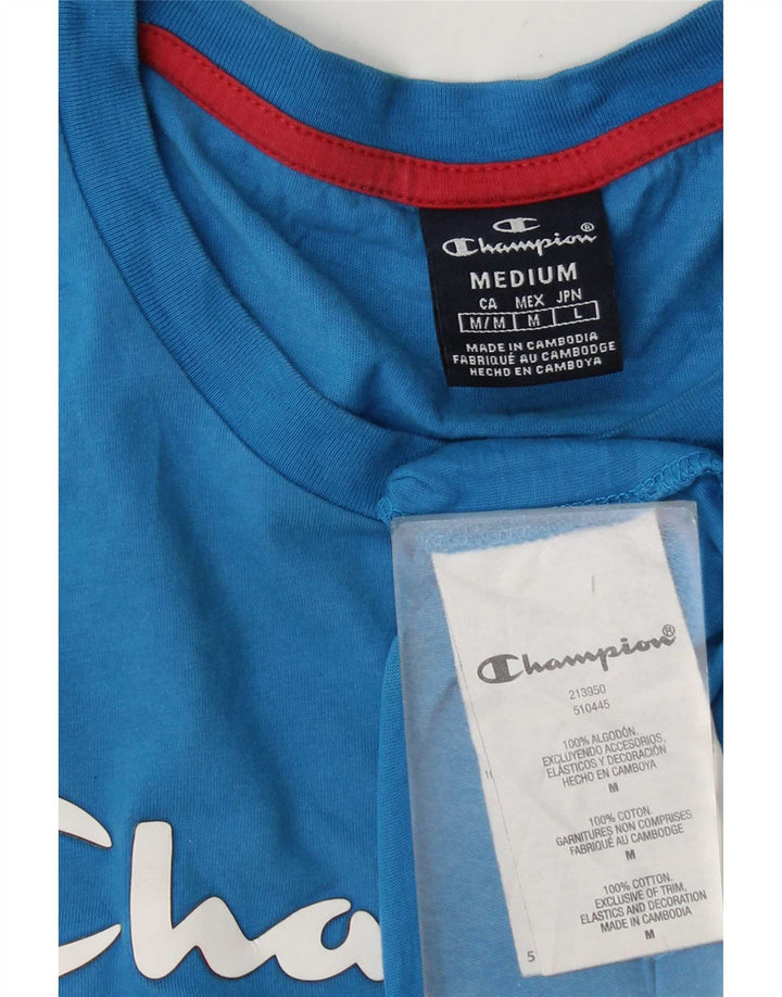 Champion Camiseta Gráfica Para Hombre Top Algodón Azul Medio