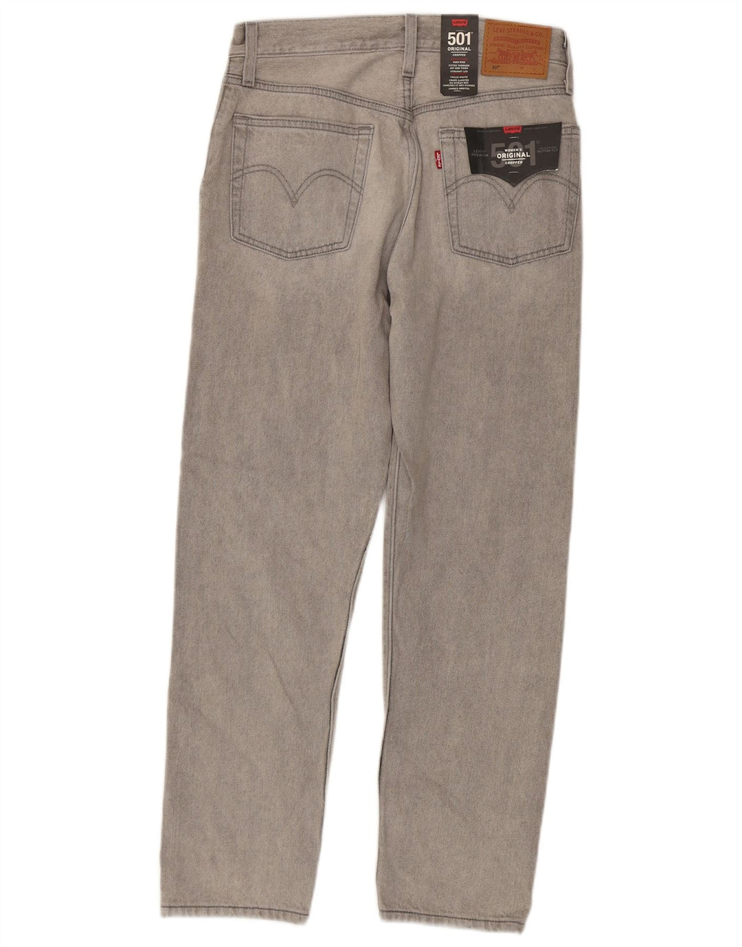 Levi's Vaqueros Rectos 501 Para Mujer W26 L28 Algodón Gris