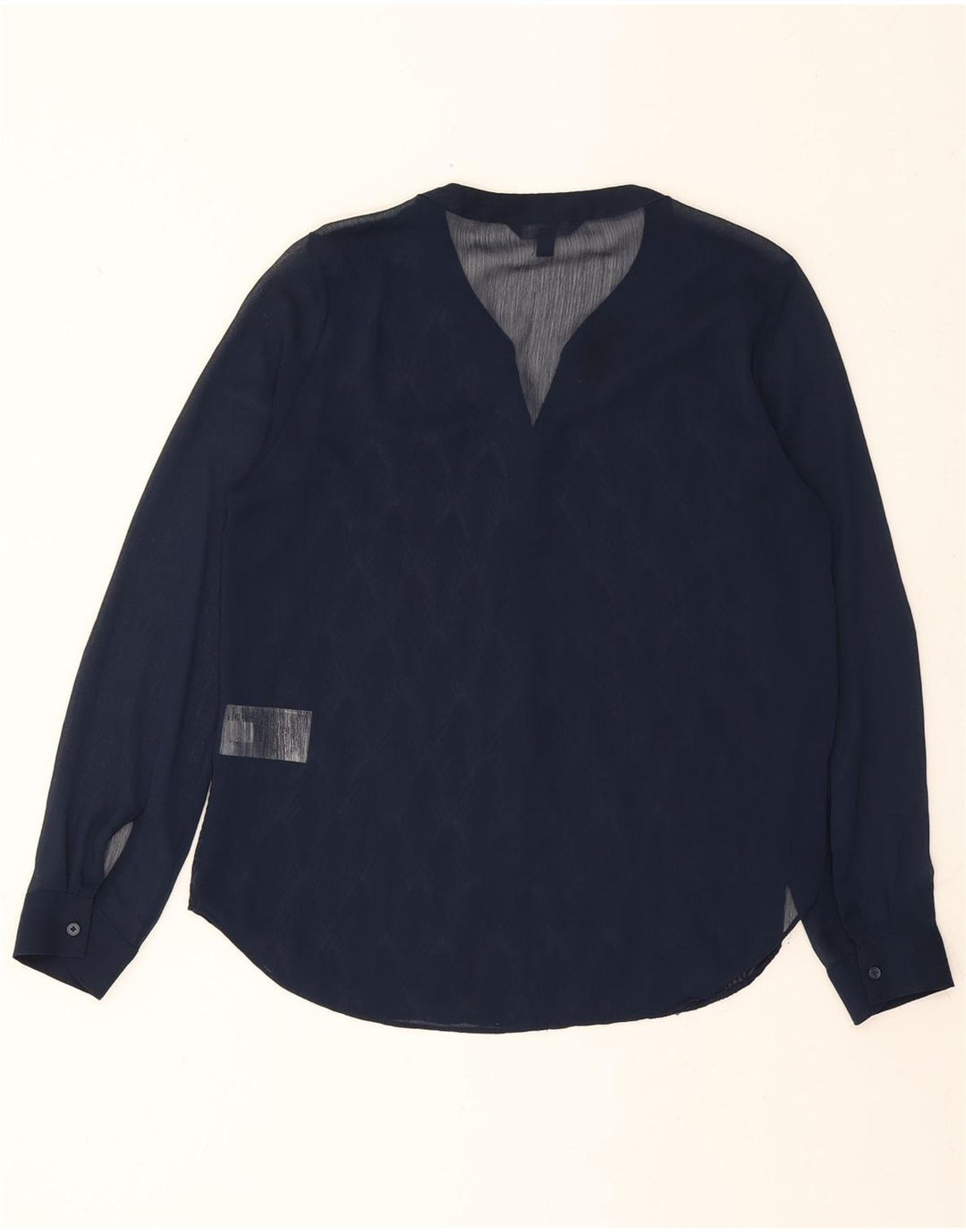 BANANA REPUBLIC Womens Blouse Top UK 14 Medium Navy Blue Chevron Vintage Banana Republic and Second-Hand Banana Republic from Messina Hembry 