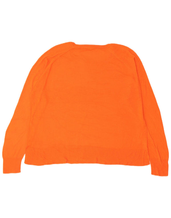 Zara - Jersey con cuello barco para mujer, talla 40, talla grande, viscosa naranja