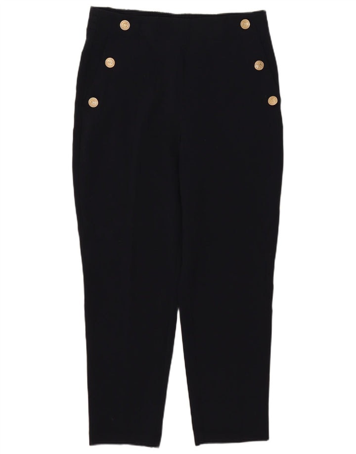Zara Mujer Pantalón Chino Tapered Mediano W28 L26 Poliéster Azul Marino