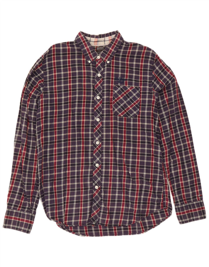 Camisa Tommy Hilfiger Hombre XL Azul Marino Cuadros Algodón