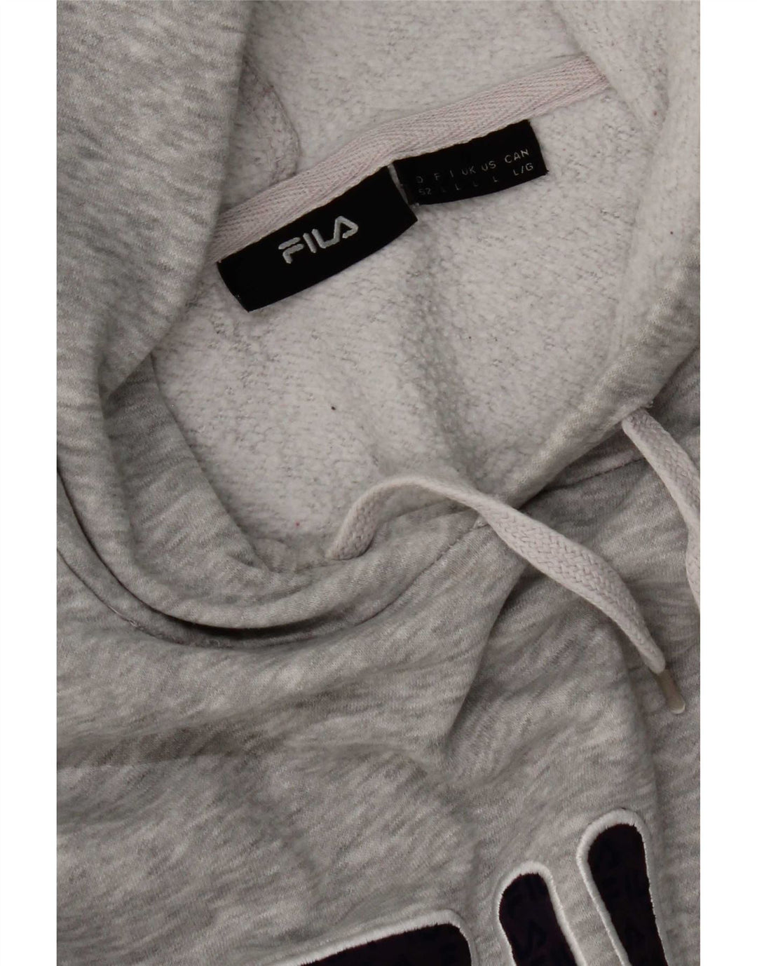 Fila Hombre Graphic Sudadera Con Capucha Jumper Grande Gris Moteado