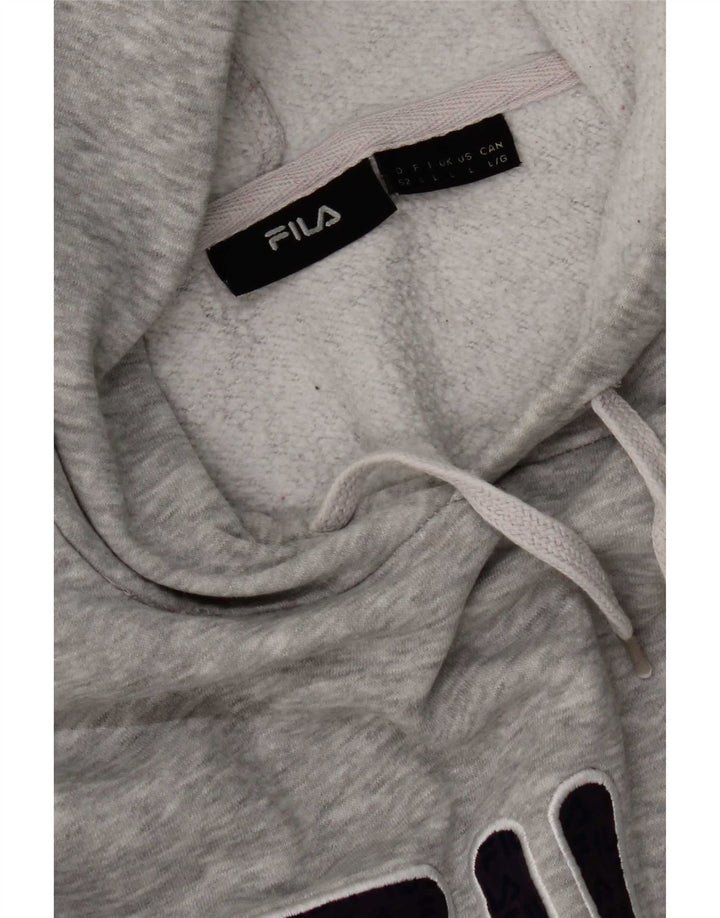 Fila Hombre Graphic Sudadera Con Capucha Jumper Grande Gris Moteado
