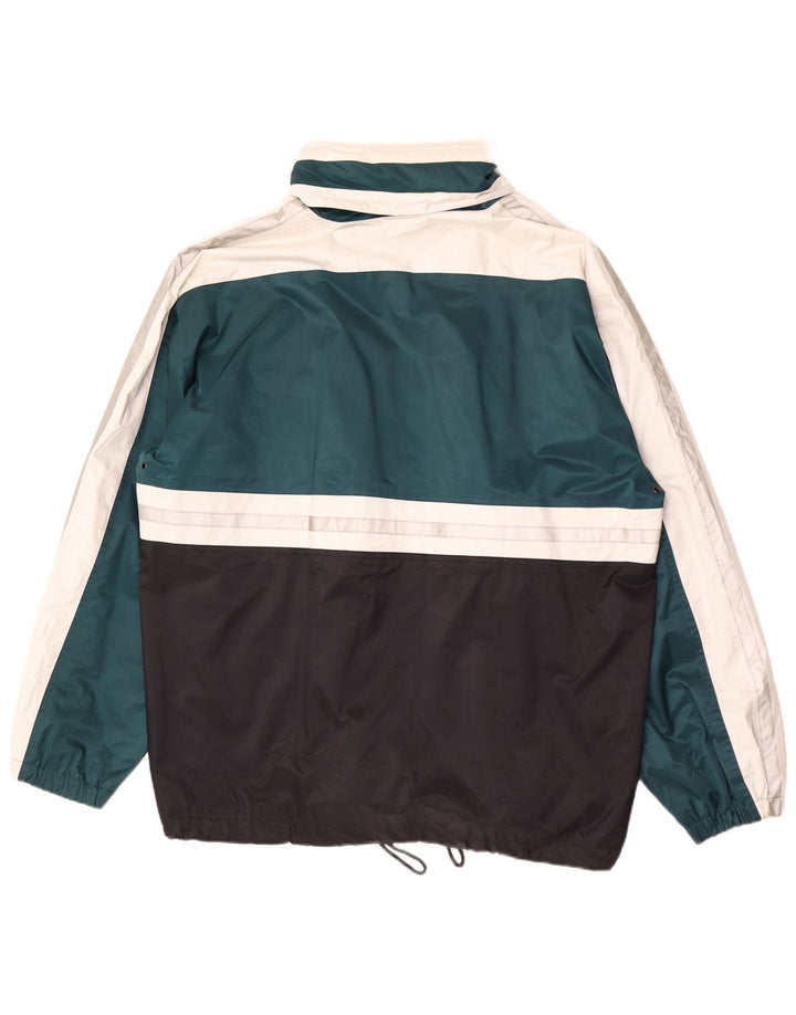 Shamp Chaqueta impermeable con capucha para hombre EU 56 XL Verde Colorblock Poliamida