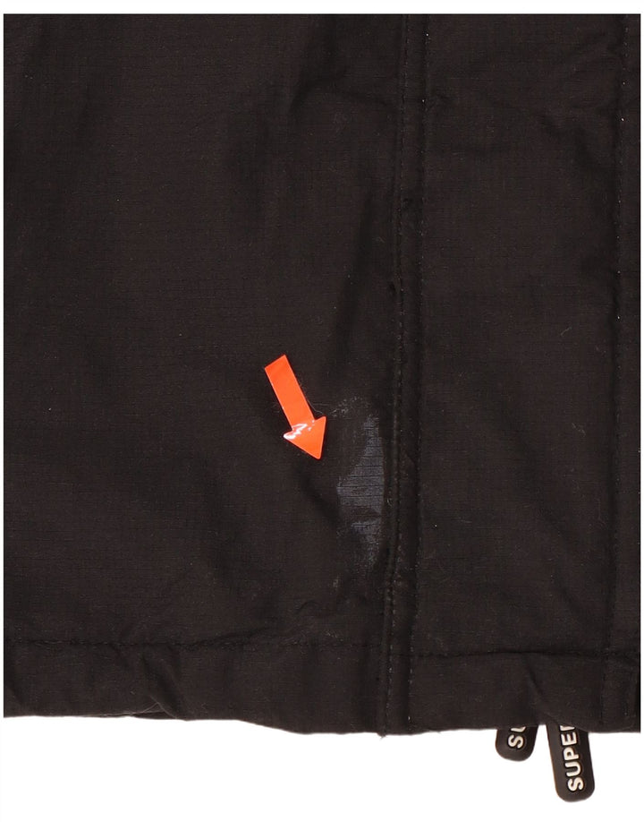 SUPERDRY Chaqueta cortavientos con capucha para mujer, talla 44, talla M, color negro