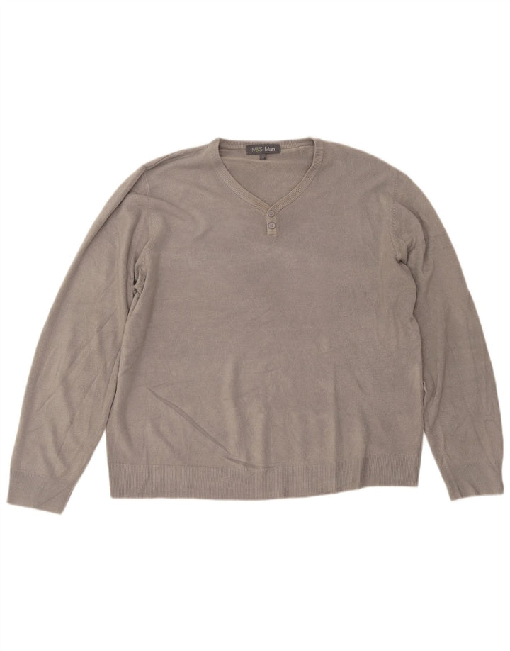 Marks & Spencer Suéter con Cuello en V para Hombre Acrílico Gris Grande