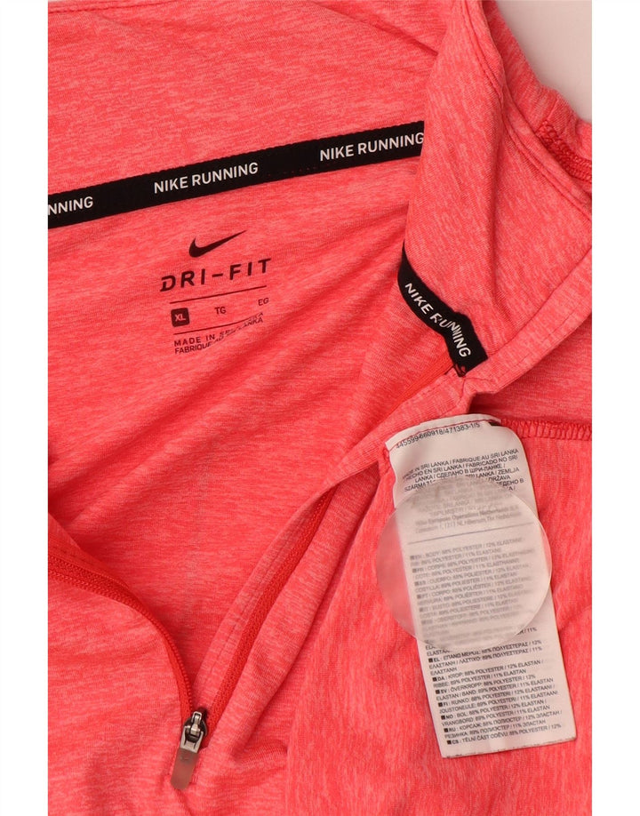 Nike Dri Fit Top manga larga para mujer UK 40 XL Poliéster moteado rosa