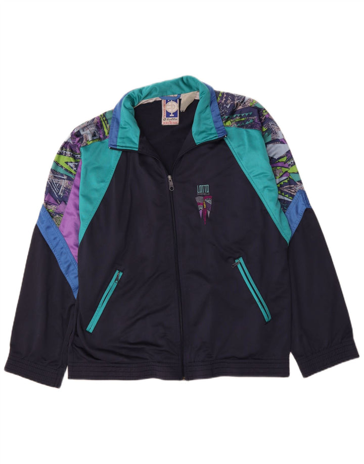 Lotto Hombre Chándal Top Chaqueta Grande Azul Marino Colorblock