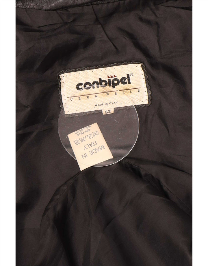Conbipel Chaqueta de cuero para hombre IT 52 Large Black