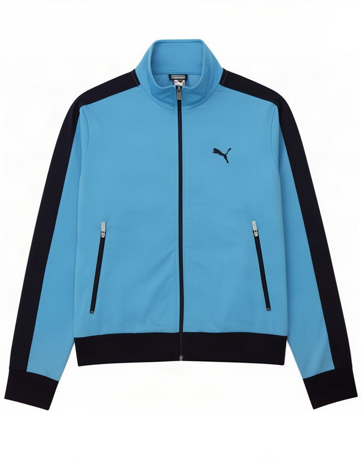 Puma Hombre Chándal Top Chaqueta Small Azul Colorblock Poliéster