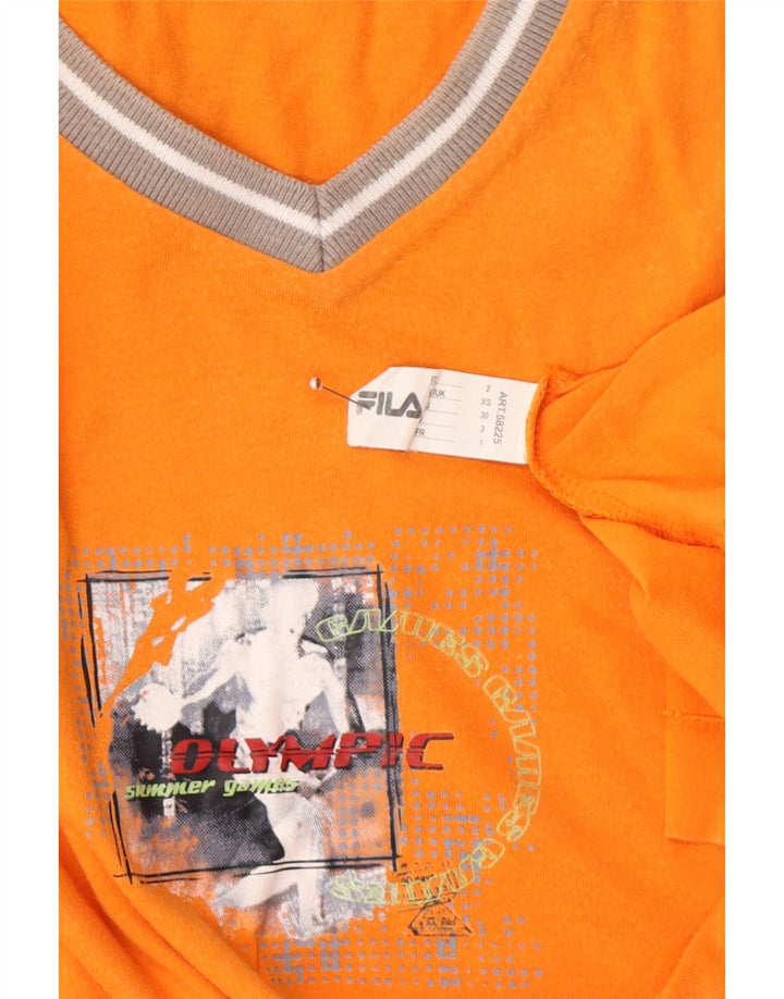 FILA Camiseta gráfica para hombre Top XS Naranja Algodón