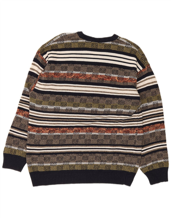 Giramondo Jersey De Punto Con Cuello En V Para Hombre Grande Multicolor Geométrico