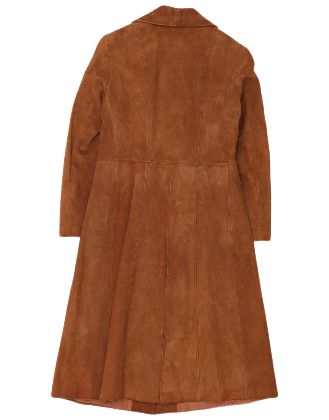 Abrigo de ante vintage para mujer IT 44 Cuero marrón medio