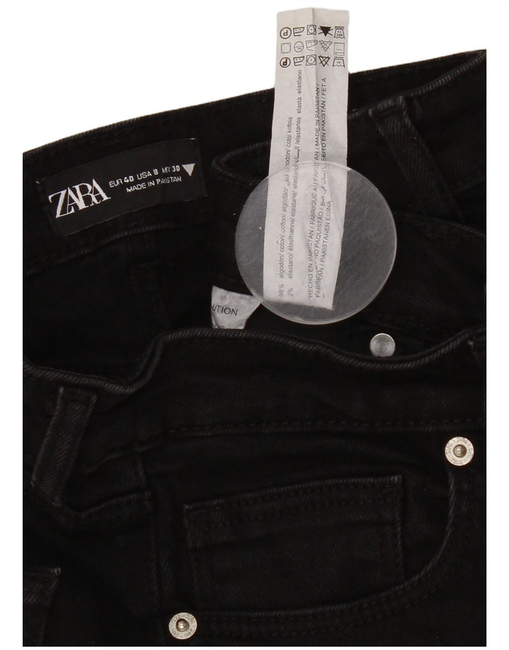 Zara Jeans Rectos Mujer EU 40 Medium W30 L32 Algodón Negro