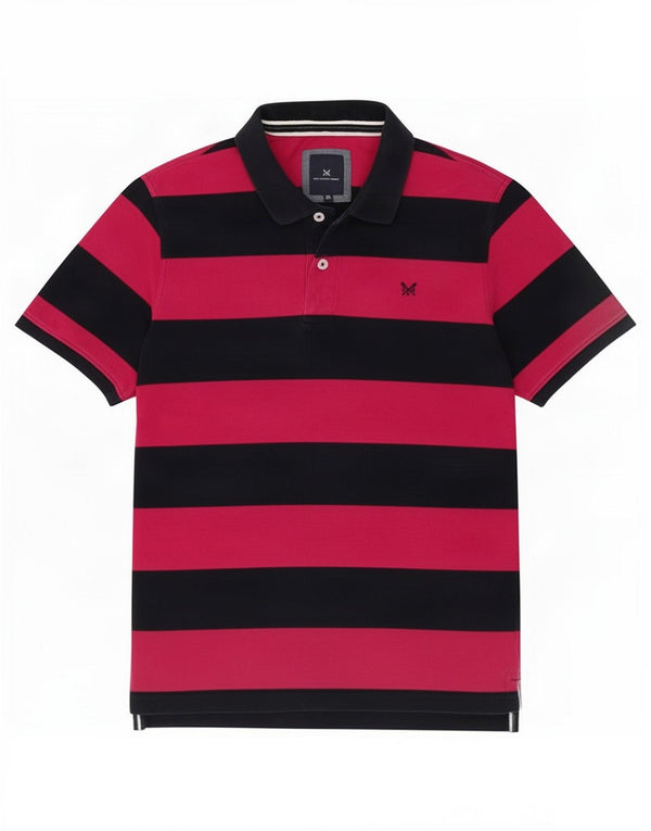 Crew Clothing Polo para hombre XL Algodón a rayas azul marino