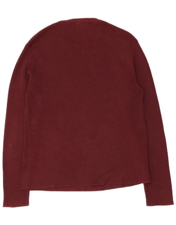 Banana Republic - Jersey de cuello redondo para hombre, talla grande, algodón granate