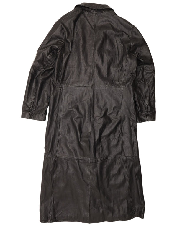 Wake Abrigo de cuero para mujer UK 22 3XL Cuero negro