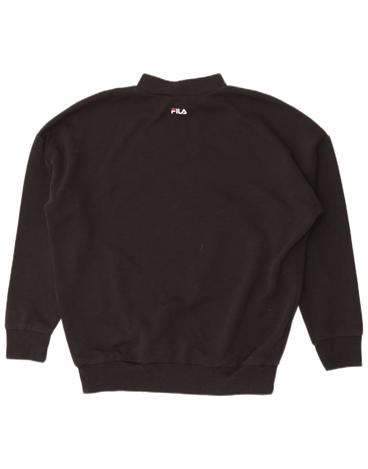 Fila Hombre Loose Fit Sudadera Jumper Pequeño Poliéster Negro