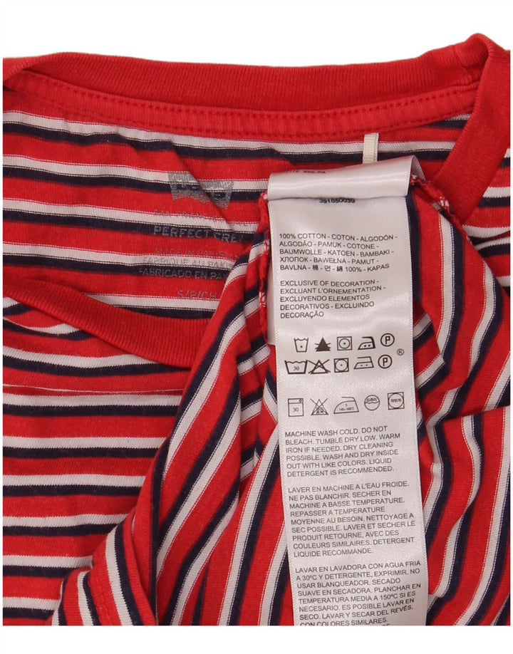 LEVI'S Hombre Camiseta Top Small Rojo Rayas Algodón