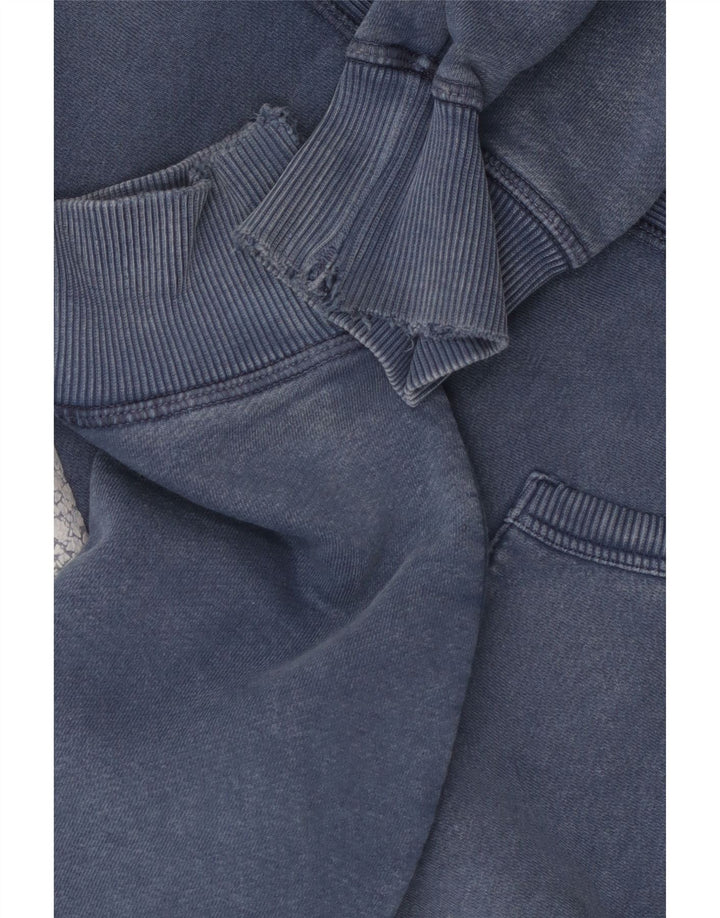 CONVERSE Hombre Sudadera con capucha gráfica Jersey Pequeño Algodón azul