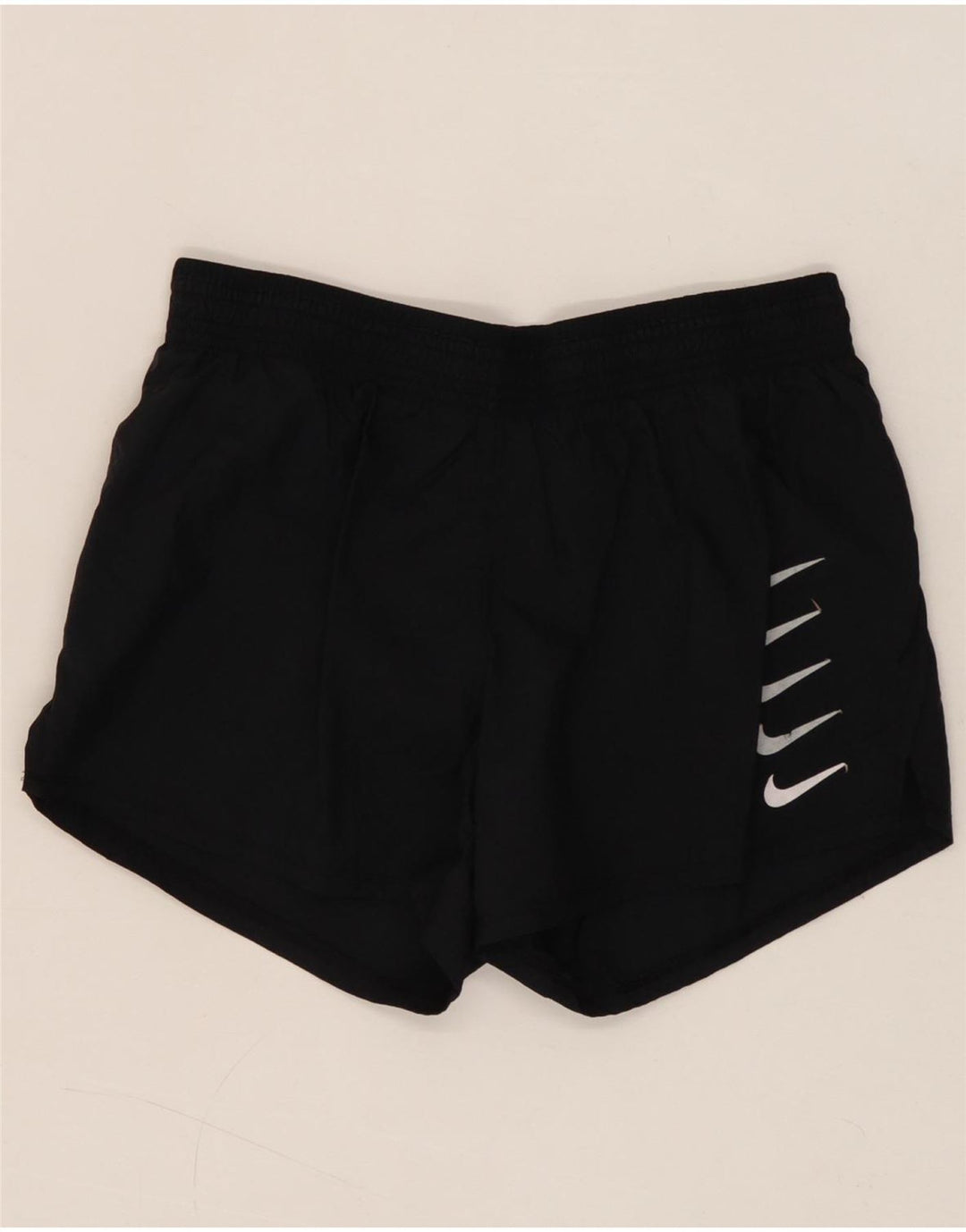 NIKE Pantalones cortos deportivos gráficos para mujer UK 8 Small Poliéster negro
